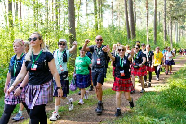 People walking the Kiltwalk